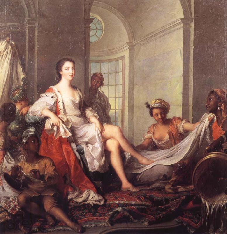 Jjean-Marc nattier Mademoiselle de Clermont at her Bath,Attended by Slaves